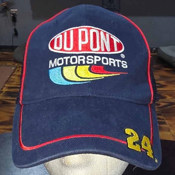 Jeff Gordon DuPont Motorsports NASCAR Hat Chase Authentics Navy Blue Trucker Cap